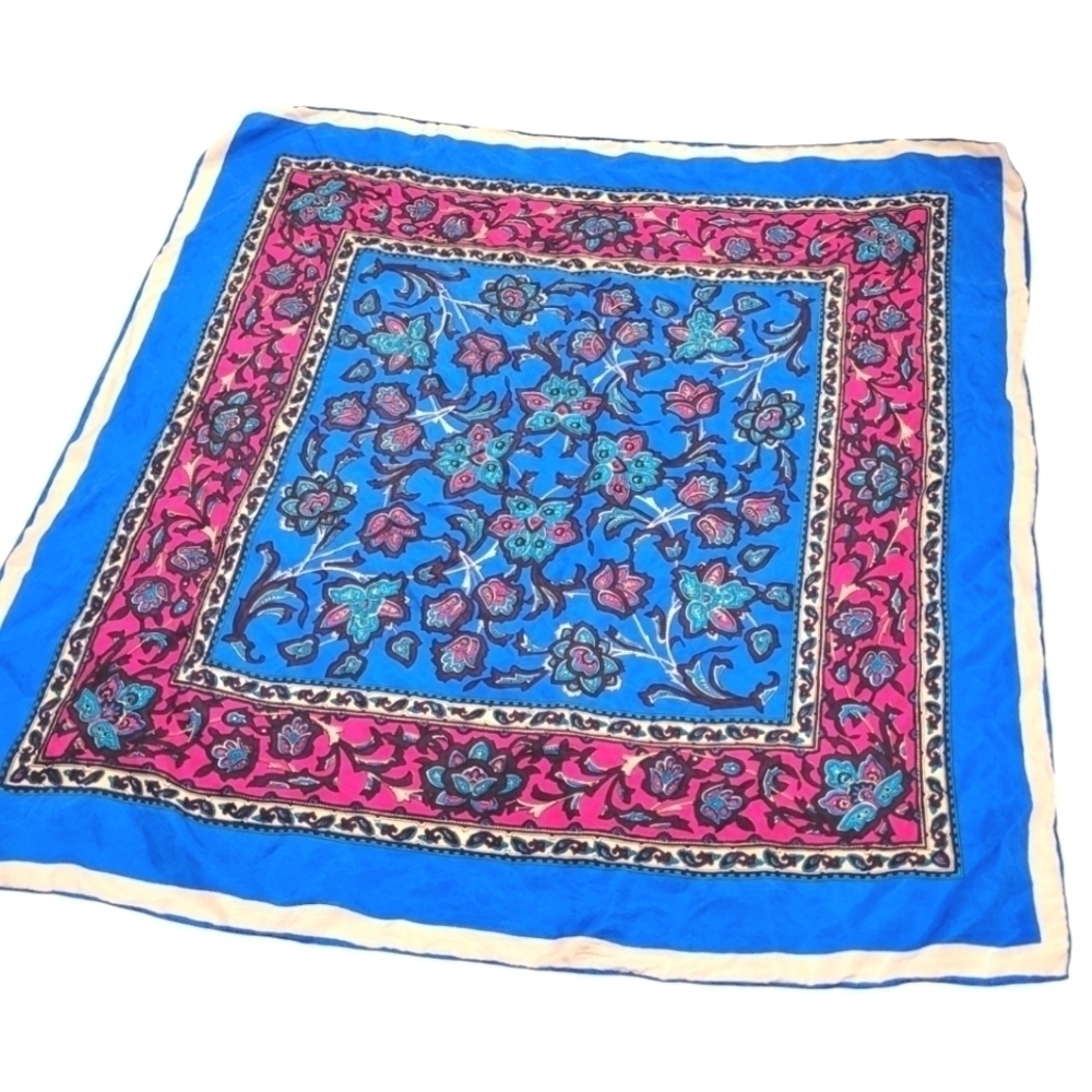 Anthropologie Women's Paisley Floral Colorful Square Scarf 31x31